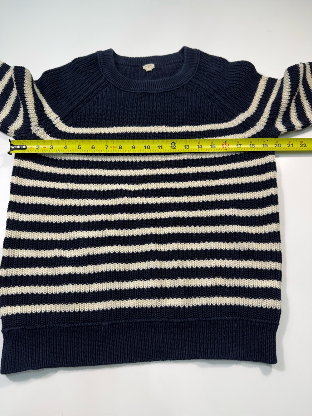 J. Crew 100% Cotton Knit Striped Crew Sweater - Picture 4 of 7